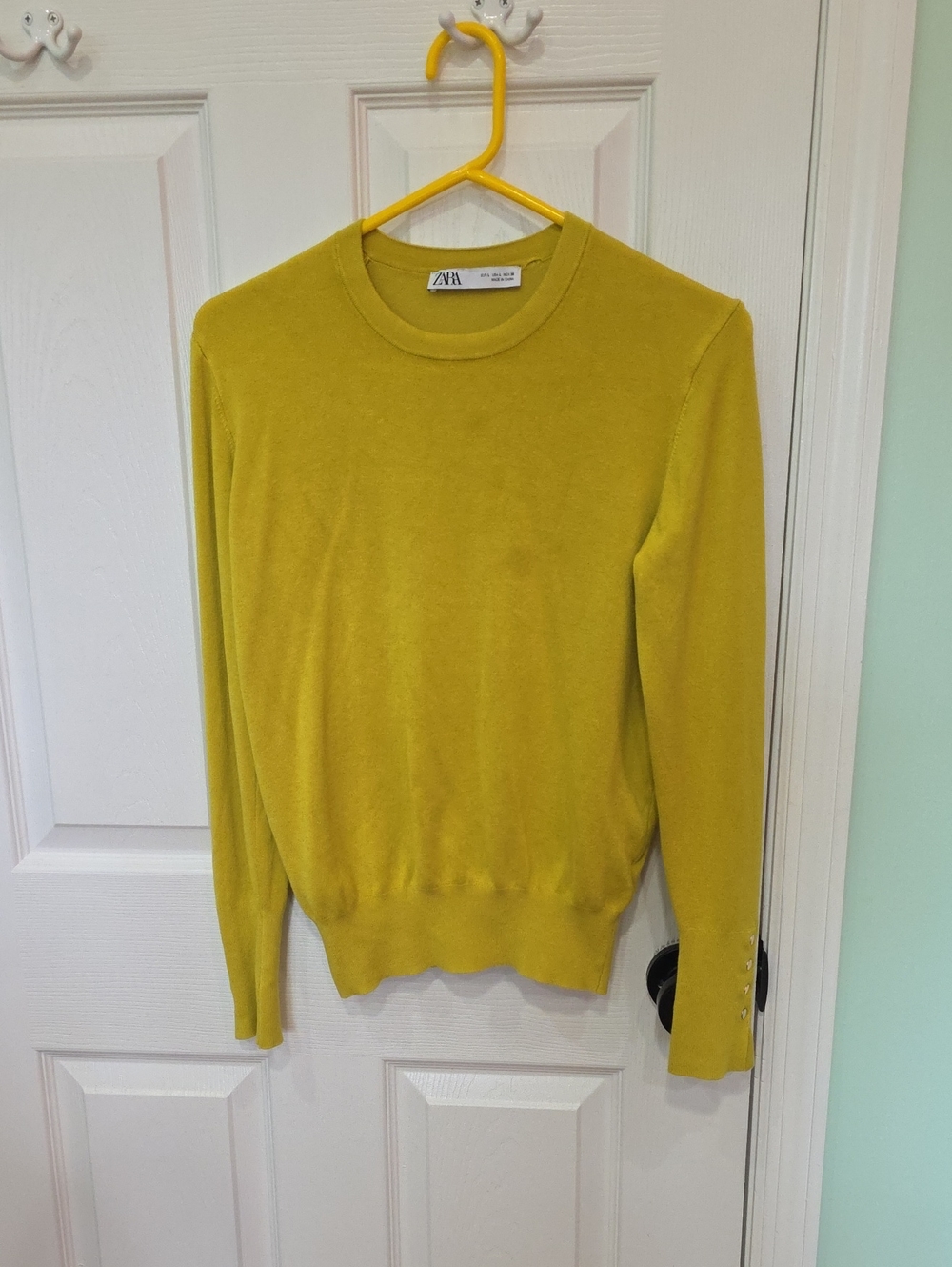 Zara Olive-Yellow Crewneck Sweater